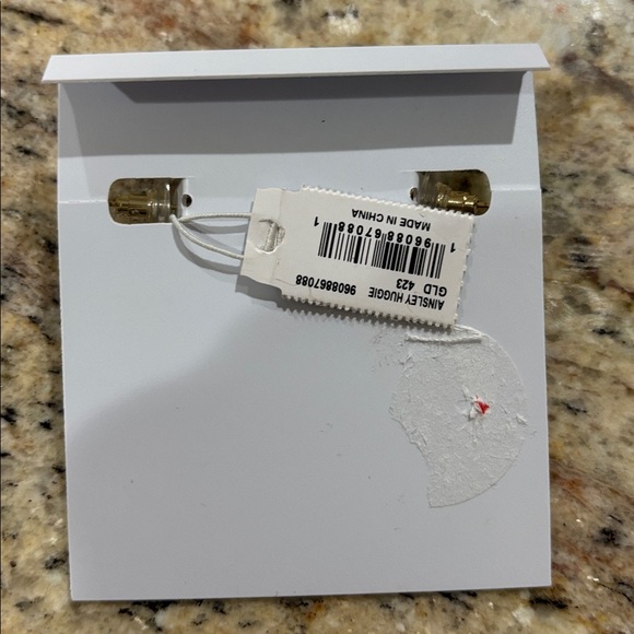 Kendra Scott Gold and Navy Ainsley Huggie Earrings NWT - Picture 3 of 5